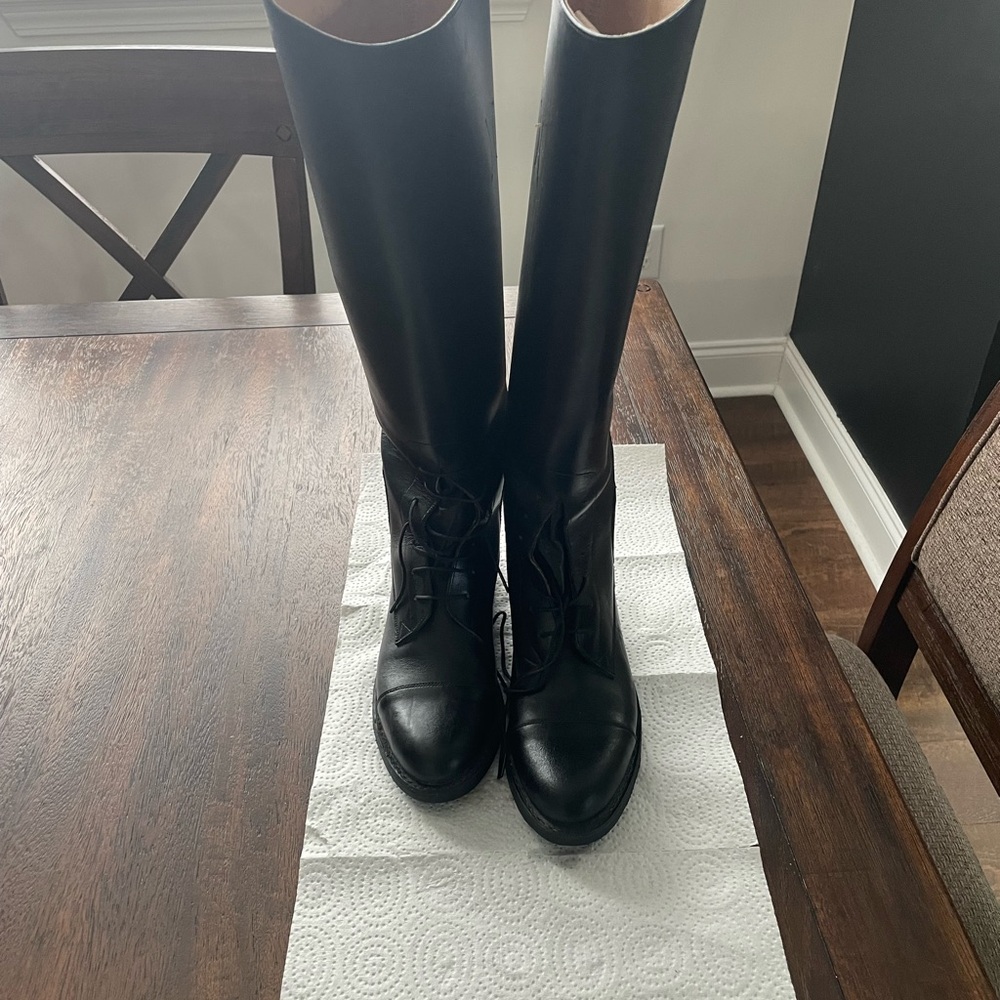 Effingham Women's Black Tall Lace-Up Riding Boots